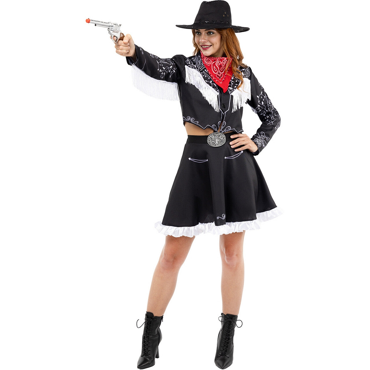 Op deze afbeelding zie je een Kostuums, van het merk Funidelia. Cowgirl Amanda Vrouw Kostuum