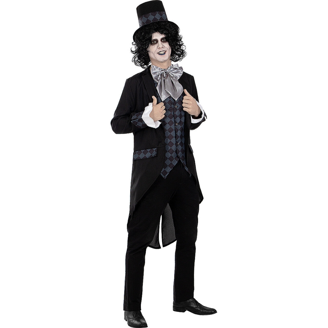 Op deze afbeelding zie je een Kostuums, van het merk Funidelia. Dark Mad Hatter Man Kostuum