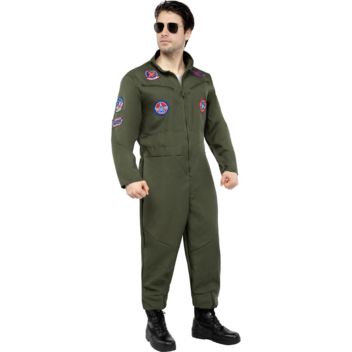 Op deze afbeelding zie je een Kostuums, van het merk Funidelia. Fearless Top Gun Tom Man Kostuum
