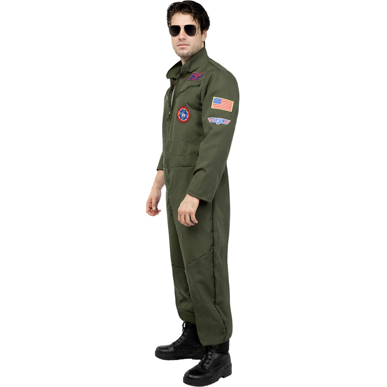 Op deze afbeelding zie je een Kostuums, van het merk Funidelia. Fearless Top Gun Tom Man Kostuum
