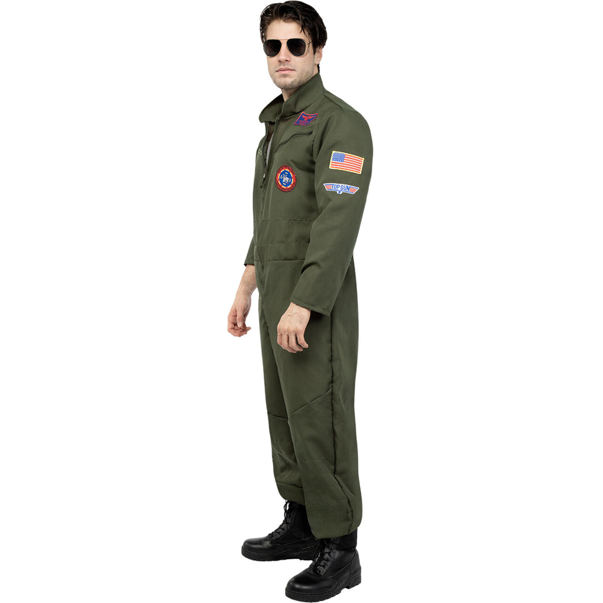Op deze afbeelding zie je een Kostuums, van het merk Funidelia. Fearless Top Gun Tom Man Kostuum