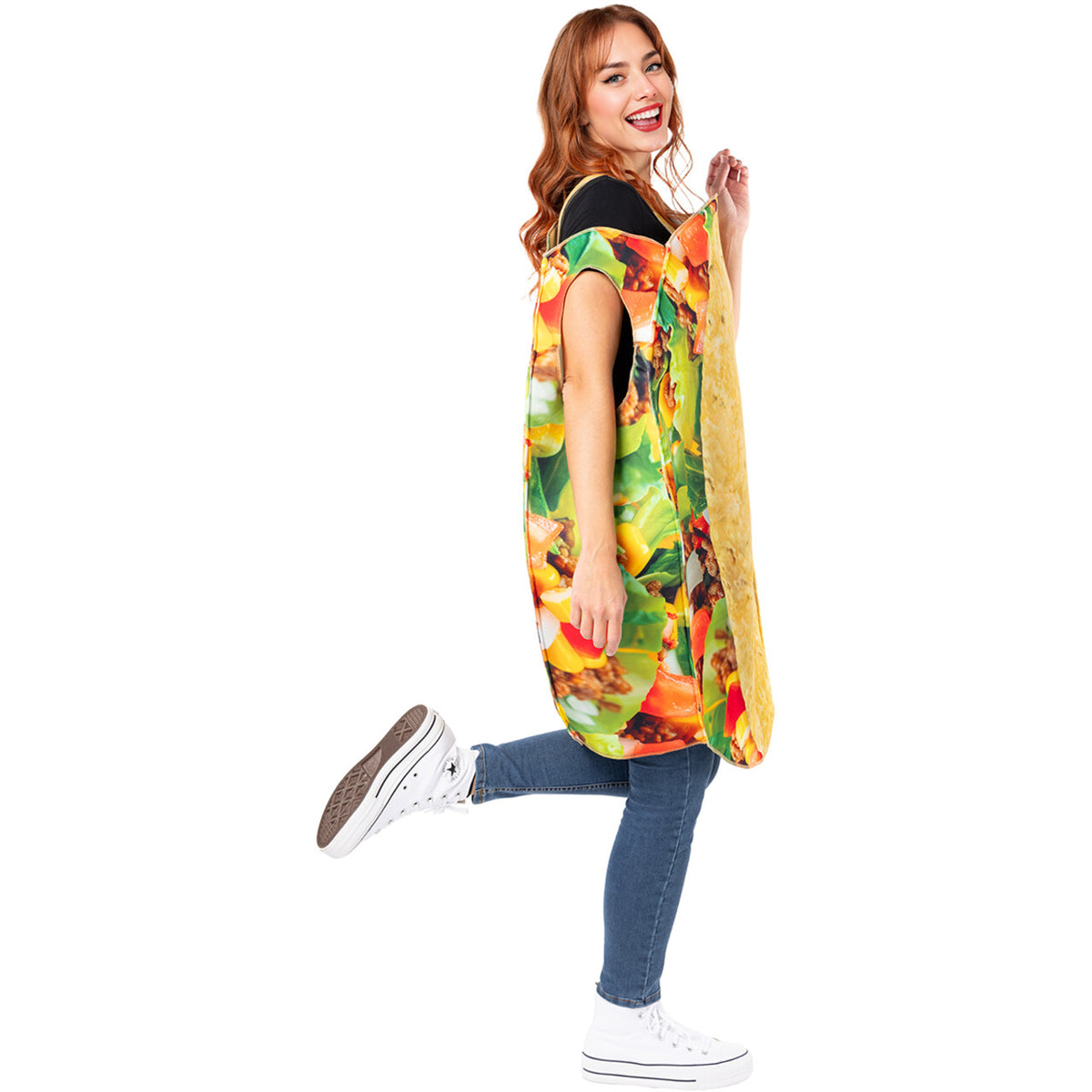 Op deze afbeelding zie je een Kostuums, van het merk Funidelia. Smakelijke Knapperige Taco Unisex Kostuum