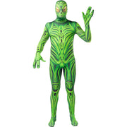 Op deze afbeelding zie je een Kostuums, van het merk Funidelia. Green Alien Monster Second Skin Man Kostuum