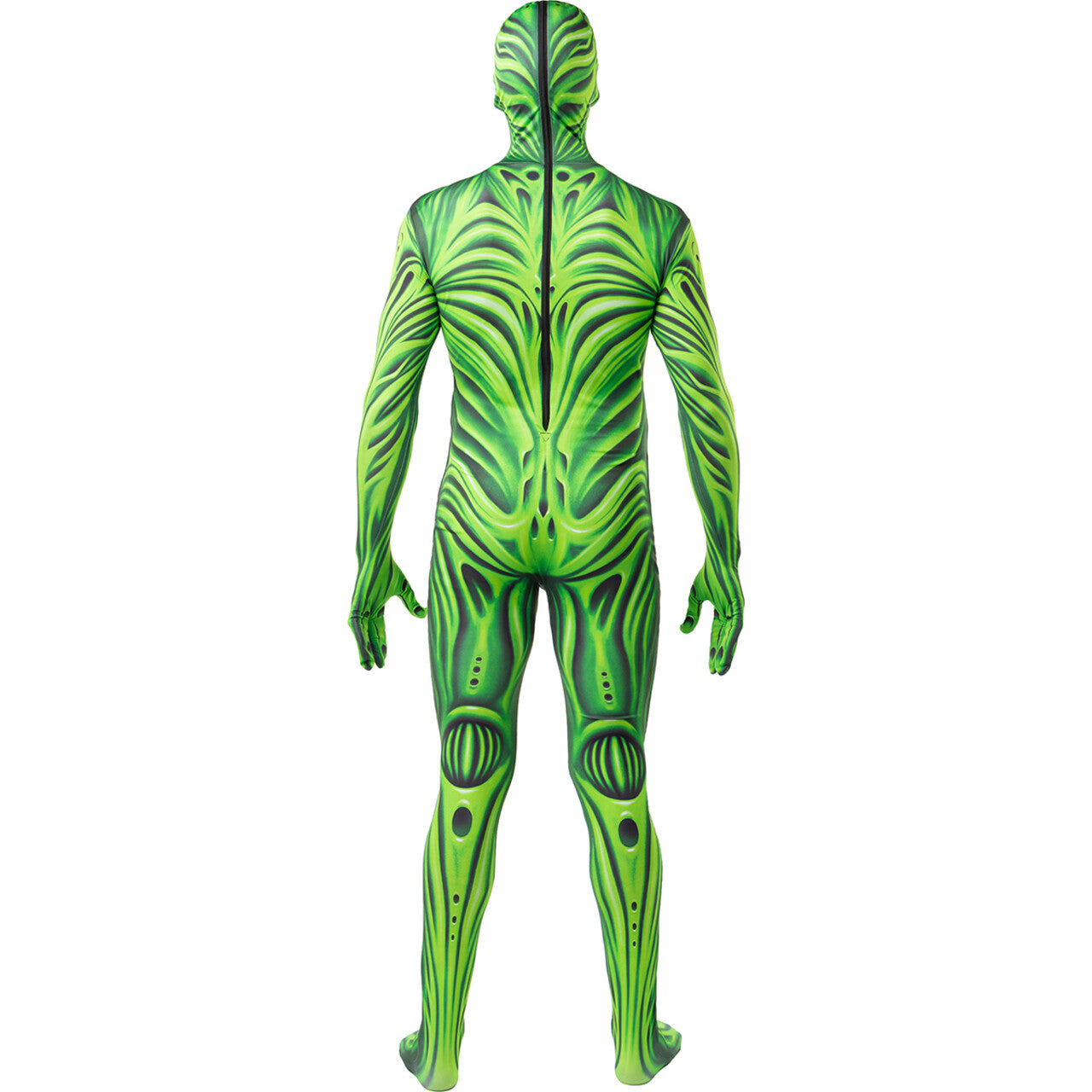 Op deze afbeelding zie je een Kostuums, van het merk Funidelia. Green Alien Monster Second Skin Man Kostuum
