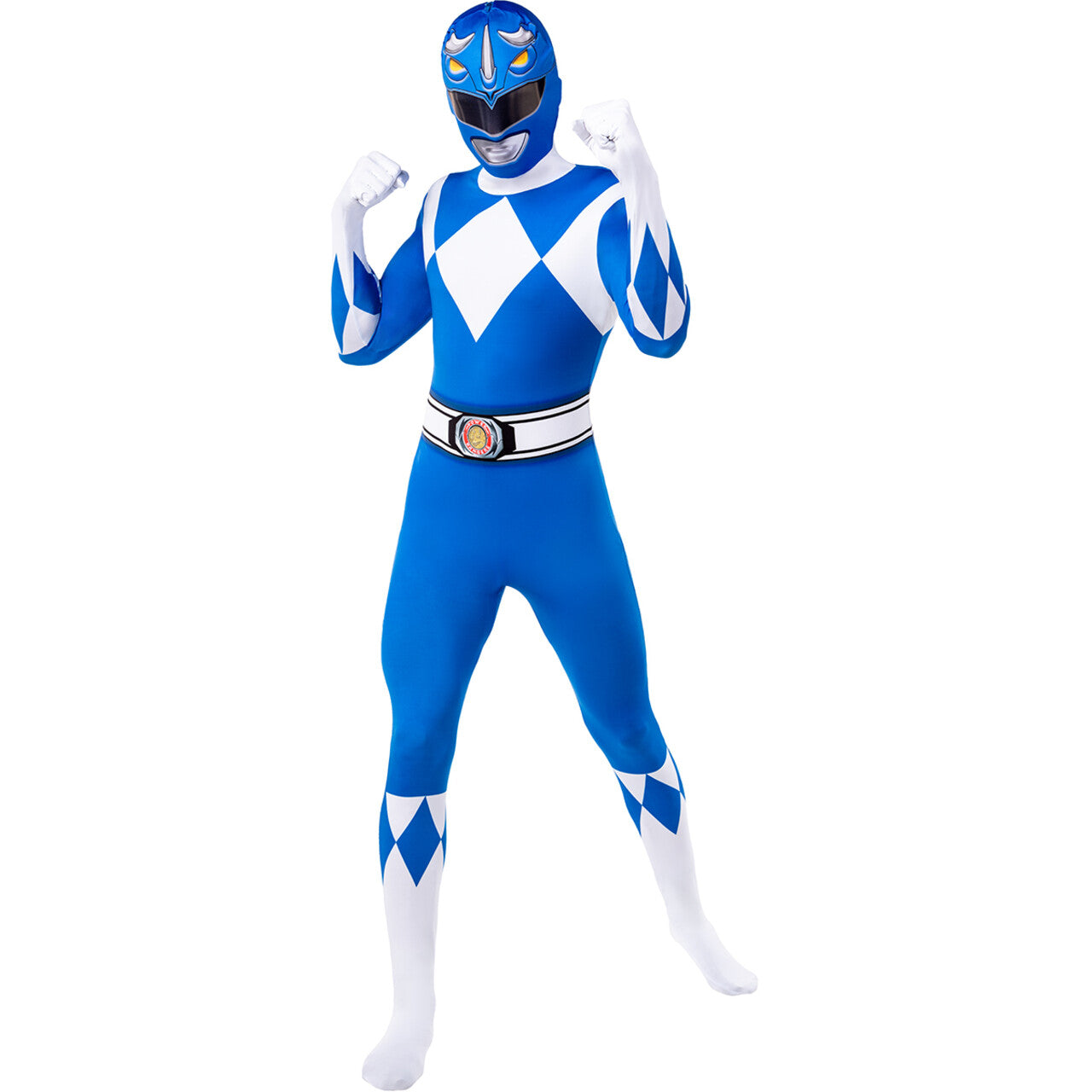 Op deze afbeelding zie je een Kostuums, van het merk Funidelia. Blue Power Ranger™ - Second Skin Kostuum