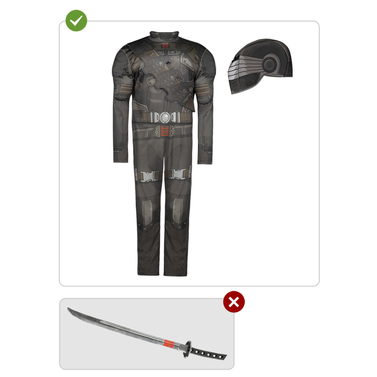 Op deze afbeelding zie je een Kostuums, van het merk Funidelia. Warrior Snake Eyes Gi Joe Man Kostuum