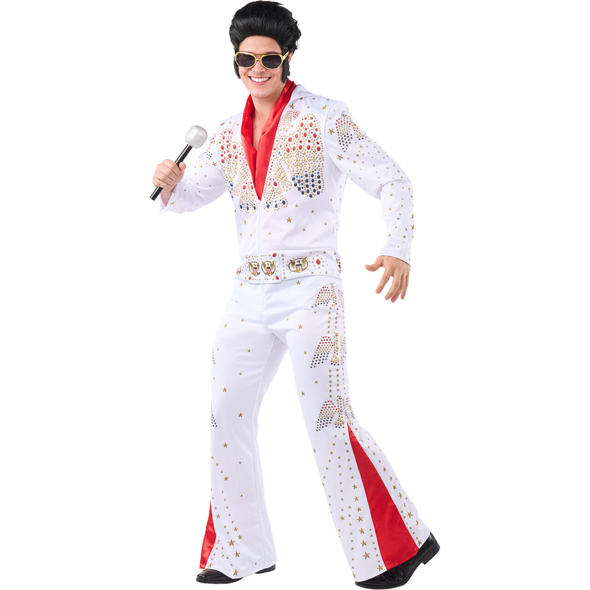 Op deze afbeelding zie je een Kostuums, van het merk Funidelia. Las Vegas Rock N Roll Star Elvis Man Kostuum