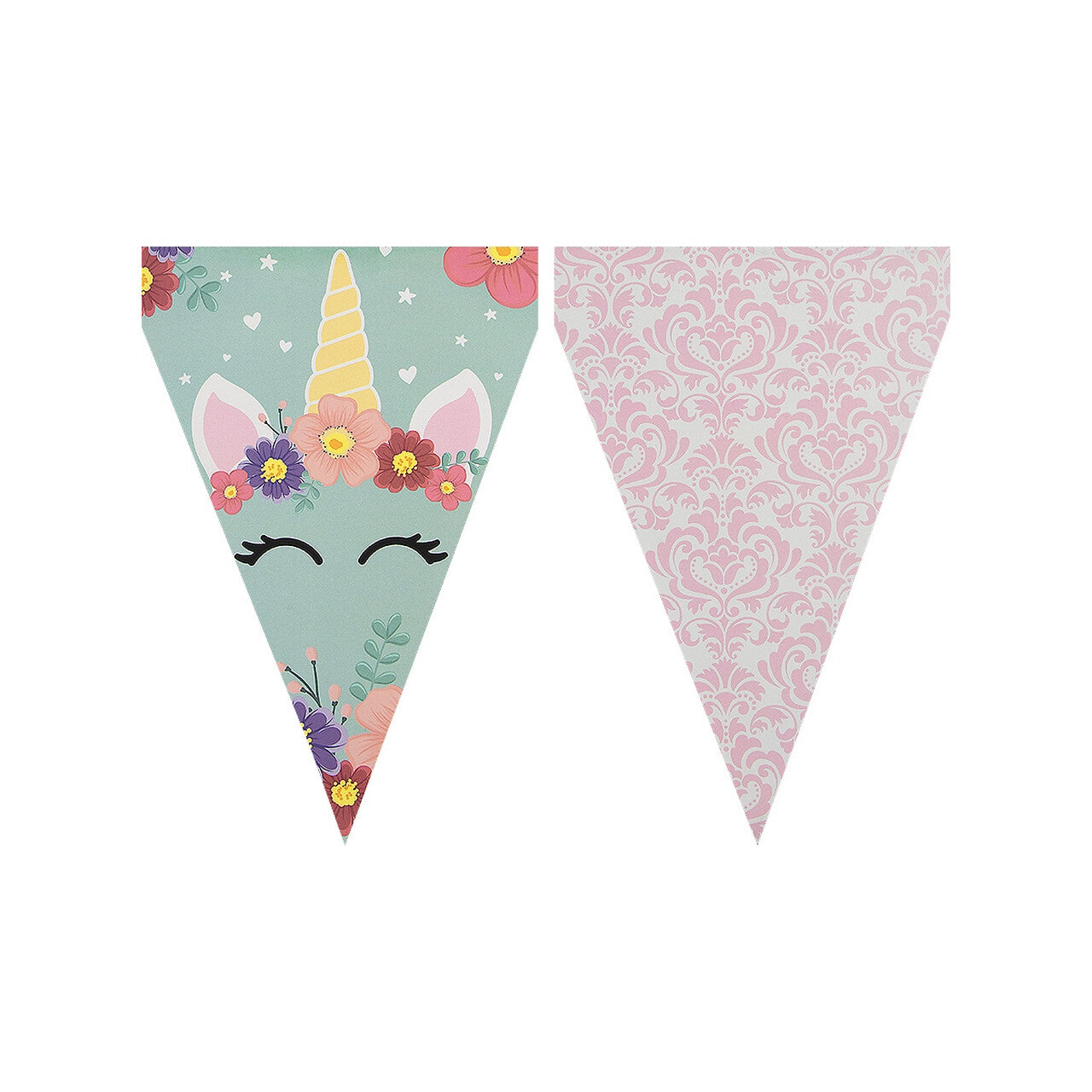 Op deze afbeelding zie je een Decoratie, van het merk Funidelia. Unicorn Flowers Vlaggenlijn 3 Meter