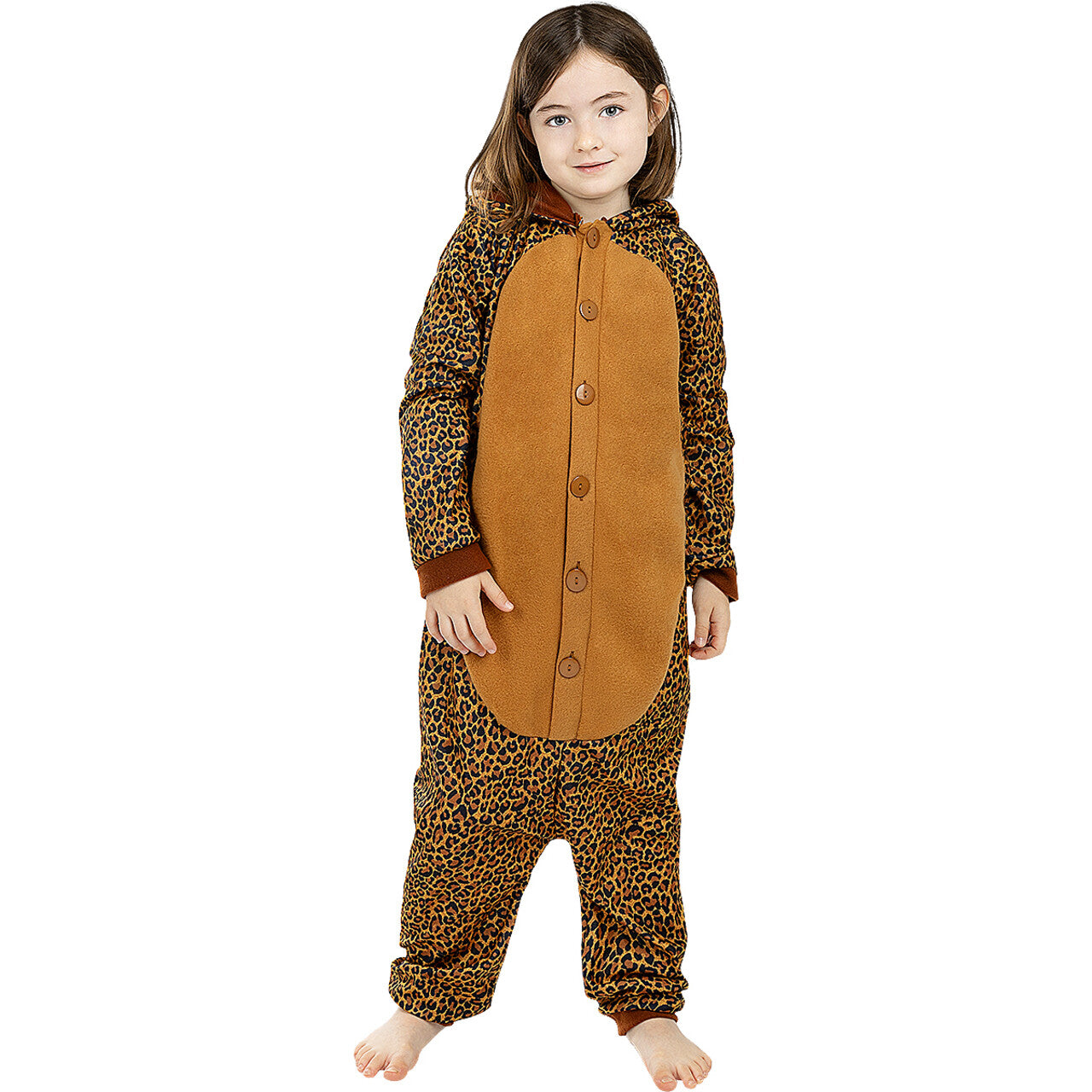 Op deze afbeelding zie je een Kostuums, van het merk Funidelia. Lieve Luipaard Onesie Kind Kostuum
