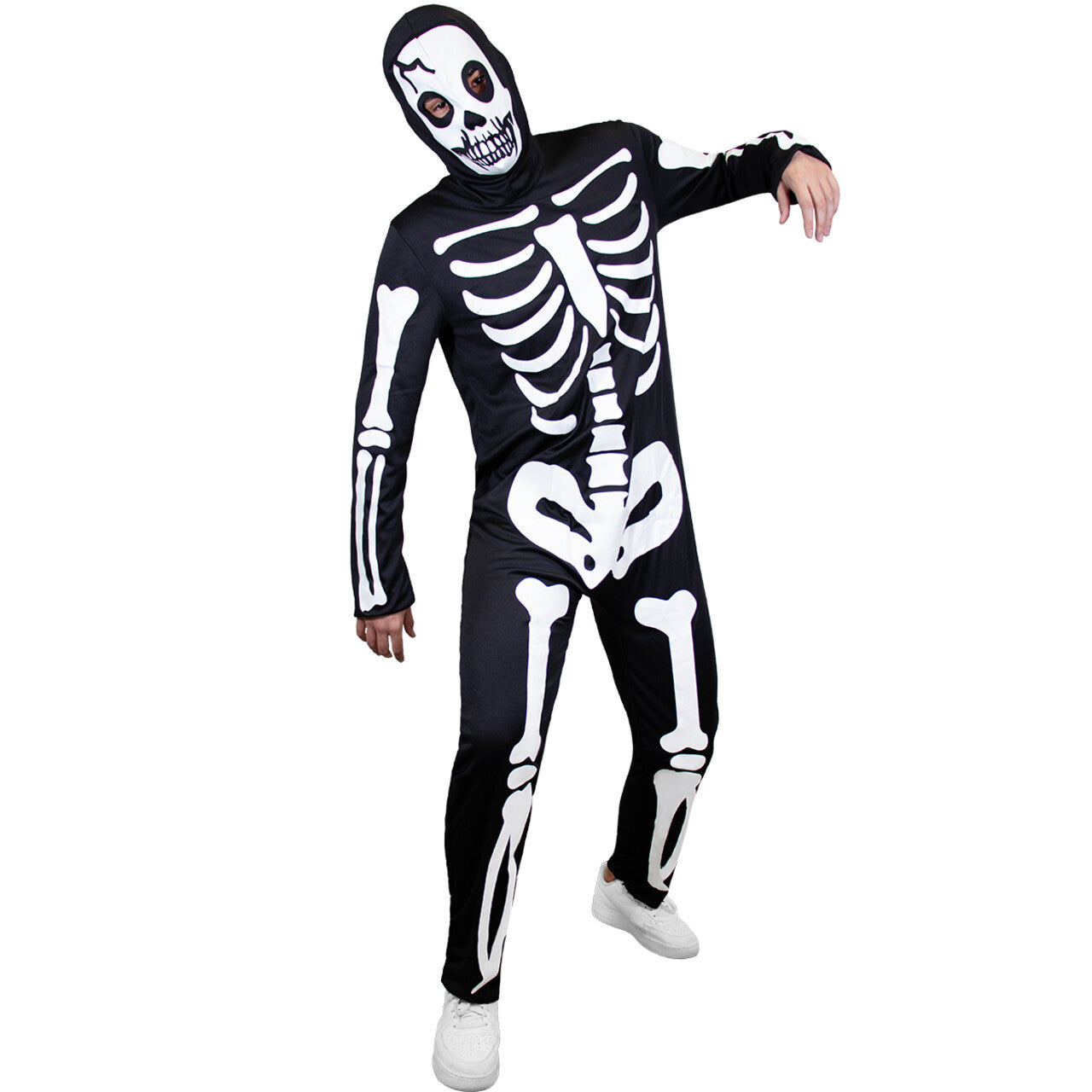 Op deze afbeelding zie je een Kostuums, van het merk Funidelia. Glow In The Dark Skeleton Walk Man Kostuum