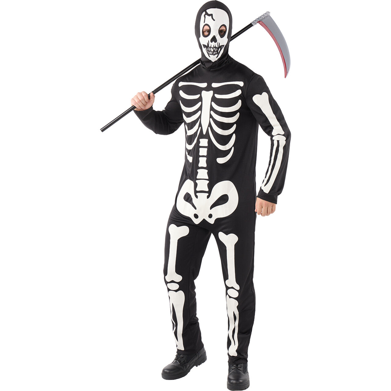 Op deze afbeelding zie je een Kostuums, van het merk Funidelia. Glow In The Dark Skeleton Walk Man Kostuum