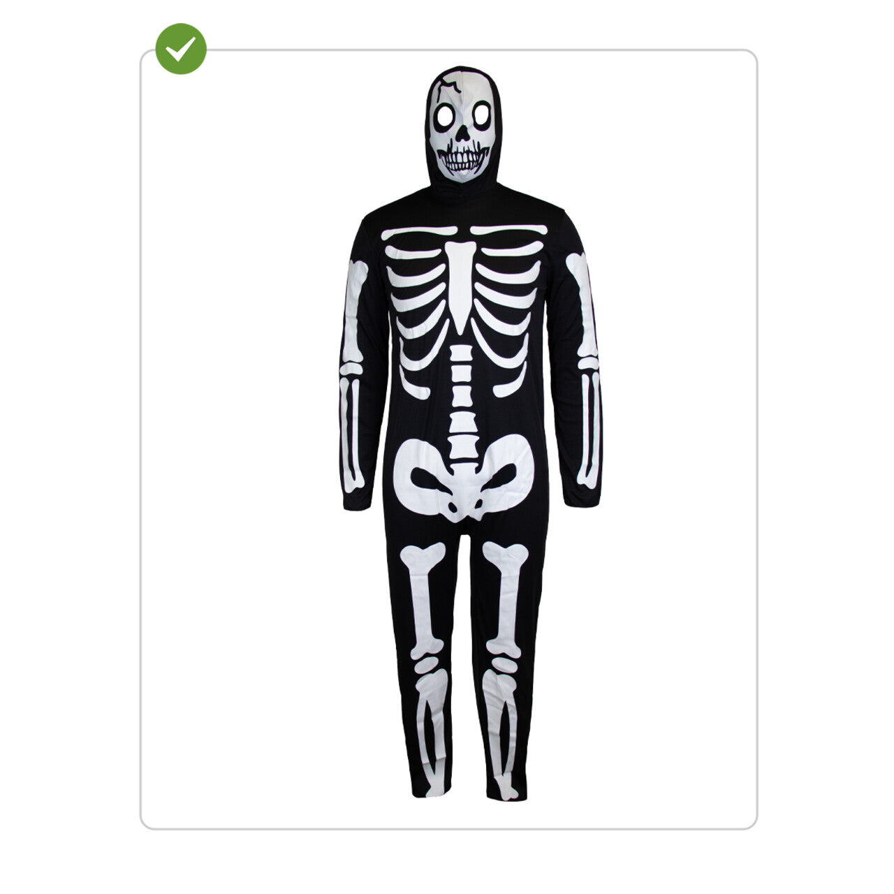 Op deze afbeelding zie je een Kostuums, van het merk Funidelia. Glow In The Dark Skeleton Walk Man Kostuum