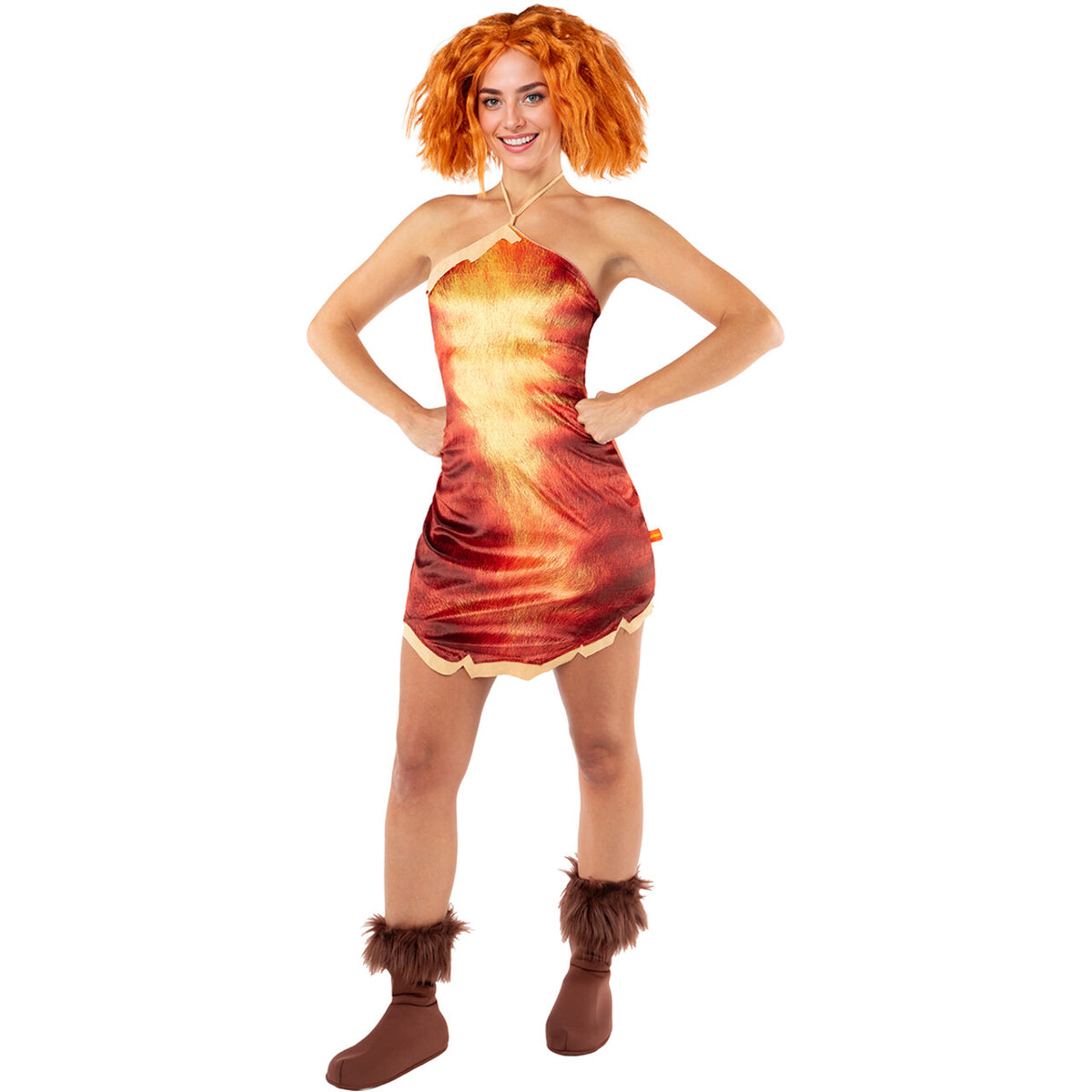 Op deze afbeelding zie je een Kostuums, van het merk Funidelia. Holbewoner Eep The Croods Vrouw Kostuum