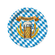 Op deze afbeelding zie je een Decoratie, van het merk Funidelia. Borden Oktoberfest Blauw Wit 8 Stuks