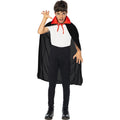 Dracula Cape Zwart Met Rode Kraag Kind Kostuum