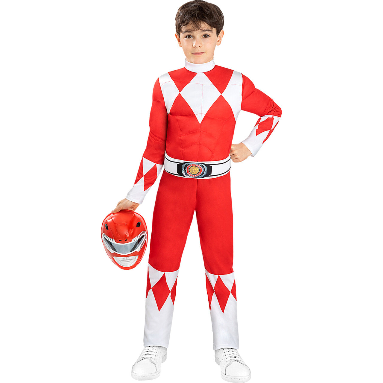 Op deze afbeelding zie je een Kostuums, van het merk Funidelia. Power Ranger™ Jason Rood Kind Kind Kostuum