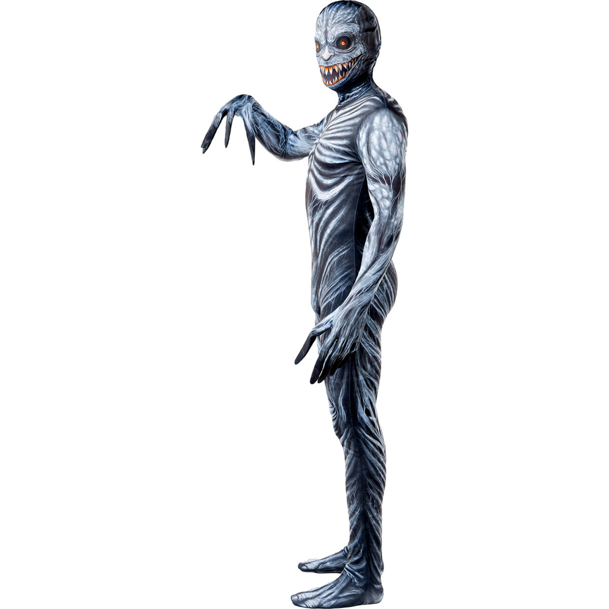Op deze afbeelding zie je een Kostuums, van het merk Funidelia. Creepy Ghost Monster Second Skin Man Kostuum