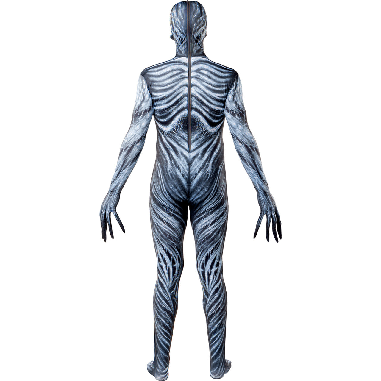Op deze afbeelding zie je een Kostuums, van het merk Funidelia. Creepy Ghost Monster Second Skin Man Kostuum