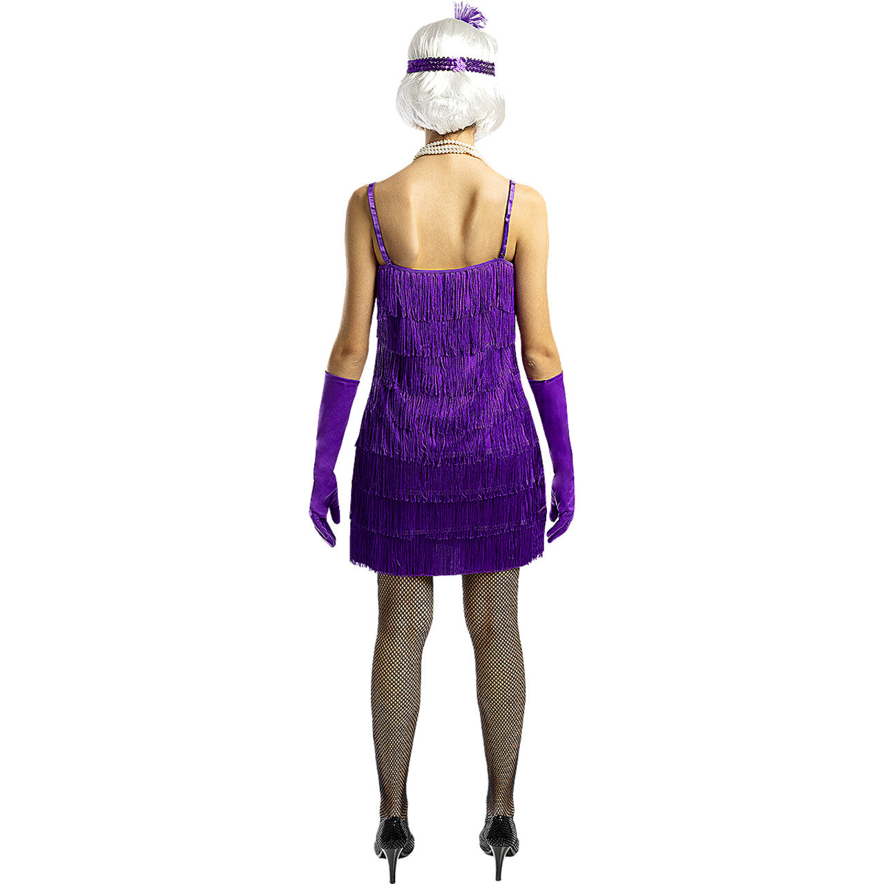 Op deze afbeelding zie je een Kostuums, van het merk Funidelia. Jaren 20 Paarse Flapper Violetta Vrouw Kostuum