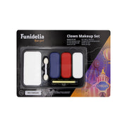 Op deze afbeelding zie je een Accessoires, van het merk Funidelia. Clown Make-Up Set Paars Rood Wit
