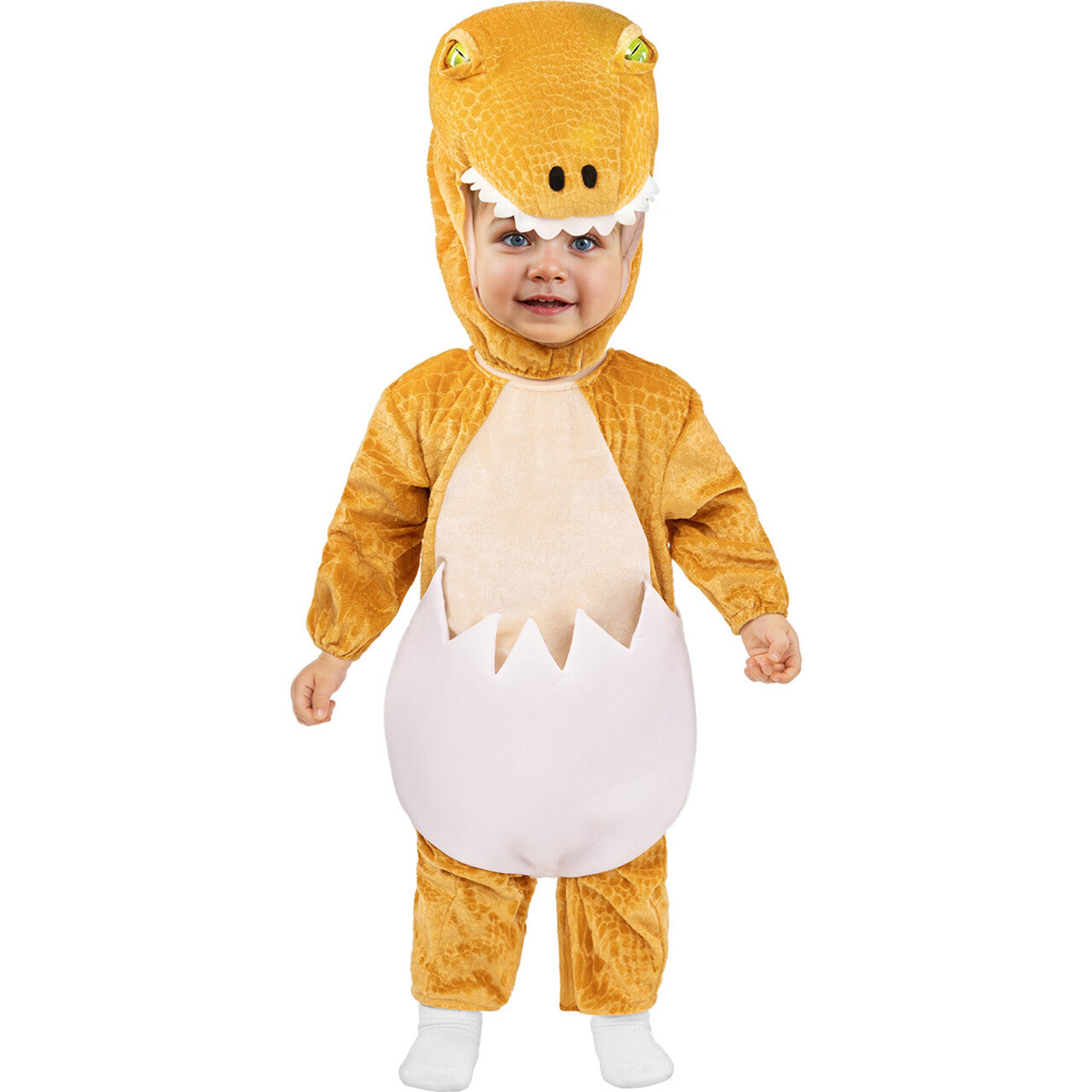 Op deze afbeelding zie je een Kostuums, van het merk Funidelia. Newborn Dino Onesie Kind Kostuum