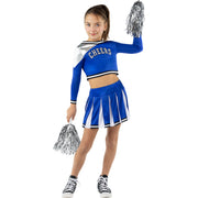 Op deze afbeelding zie je een Kostuums, van het merk Funidelia. USA Cheers Cheerleader Blauw Meisje Kostuum