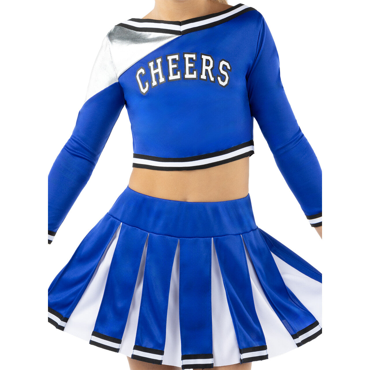 Op deze afbeelding zie je een Kostuums, van het merk Funidelia. USA Cheers Cheerleader Blauw Meisje Kostuum