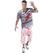 Op deze afbeelding zie je een Kostuums, van het merk Funidelia. Zombie Football Speler Nummer 55 Man Kostuum