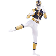Op deze afbeelding zie je een Kostuums, van het merk Funidelia. White Power Ranger Second Skin Unisex Kostuum