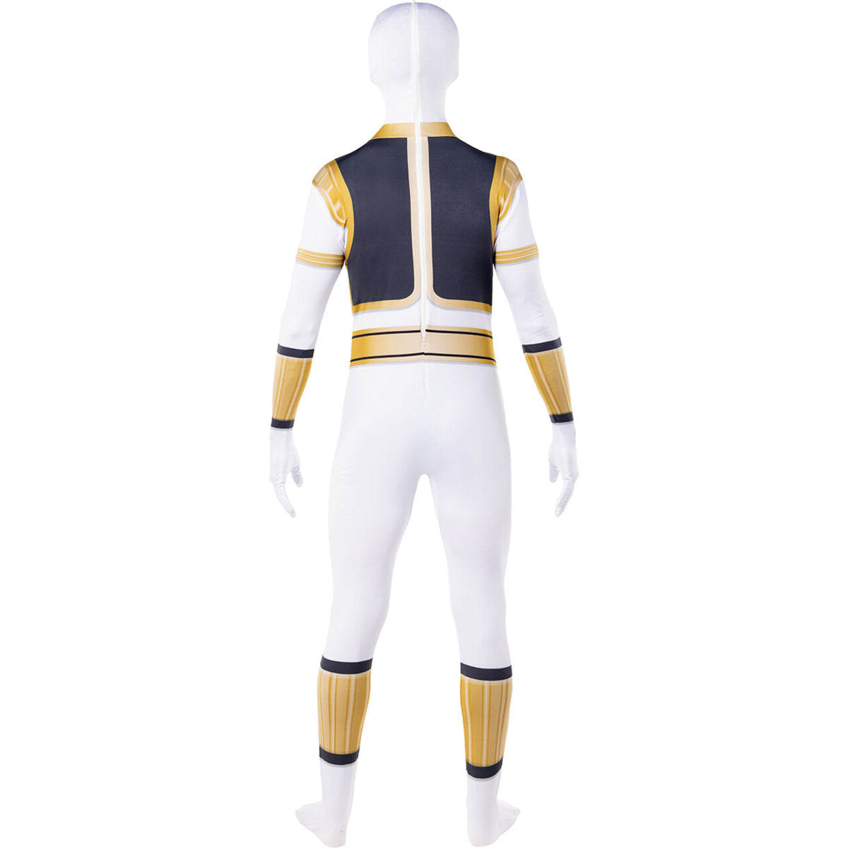 Op deze afbeelding zie je een Kostuums, van het merk Funidelia. White Power Ranger Second Skin Unisex Kostuum