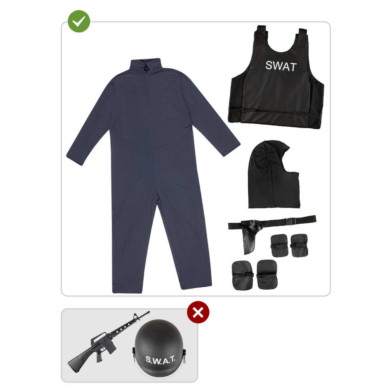 Op deze afbeelding zie je een Kostuums, van het merk Funidelia. Out There To Protect Swat Police Kostuum