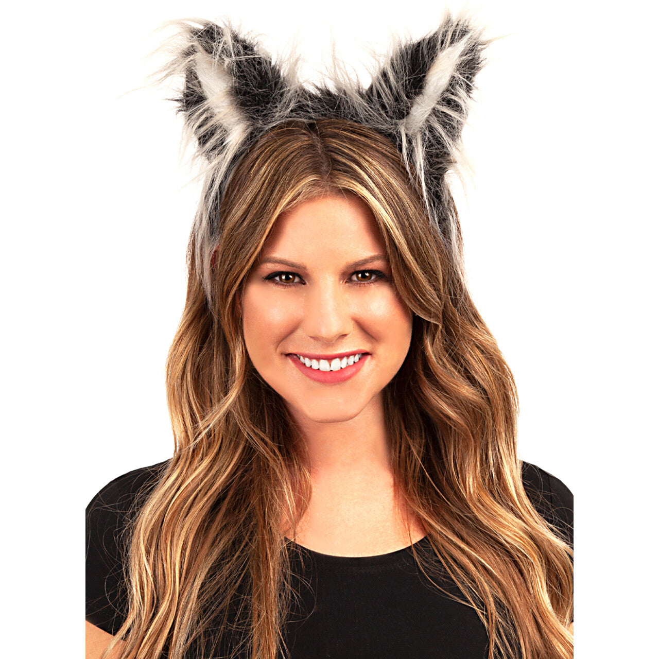 Op deze afbeelding zie je een Accessoires, van het merk Funidelia. Wolf Hoofdband Met Bonte Oren