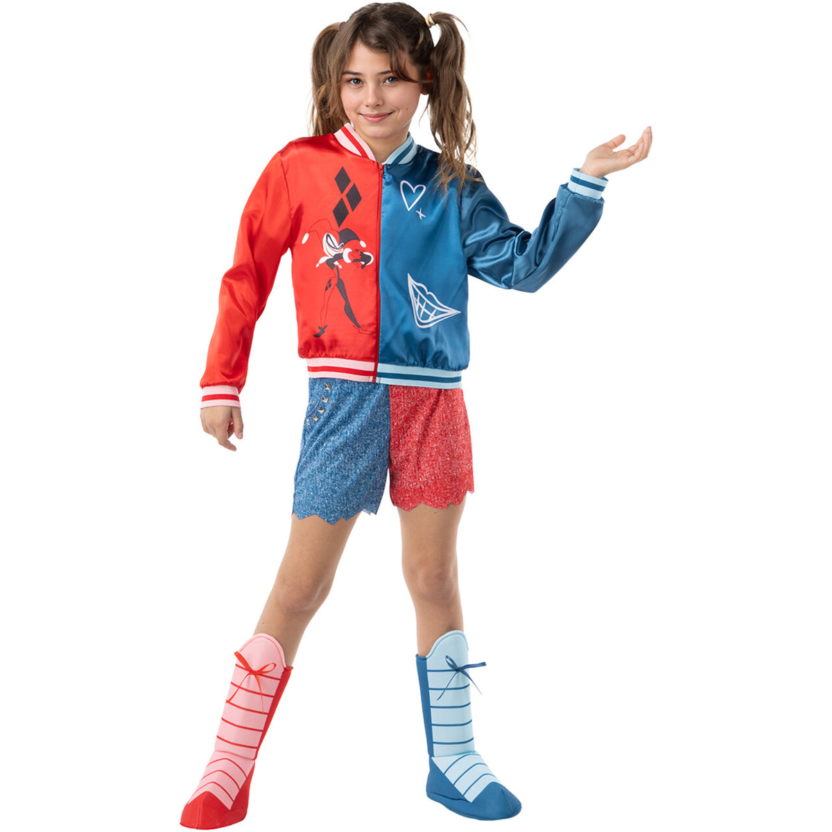 Op deze afbeelding zie je een Kostuums, van het merk Funidelia. Harley Quinn™ Chaos Meisje Kostuum