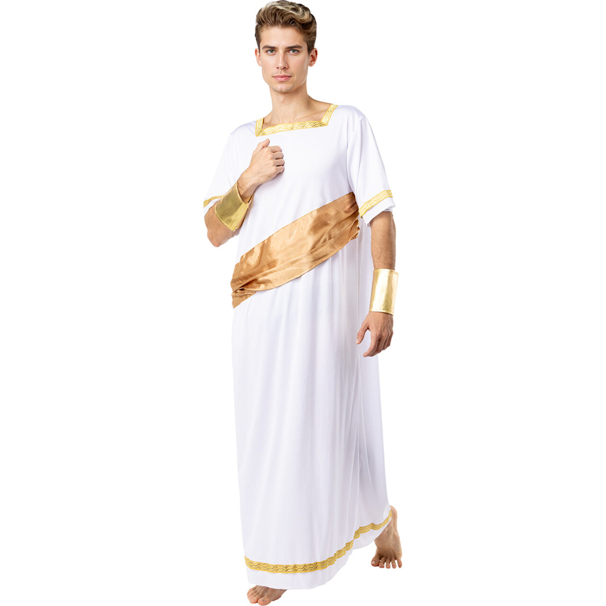 Op deze afbeelding zie je een Kostuums, van het merk Funidelia. Almachtige Griekse God Man Kostuum