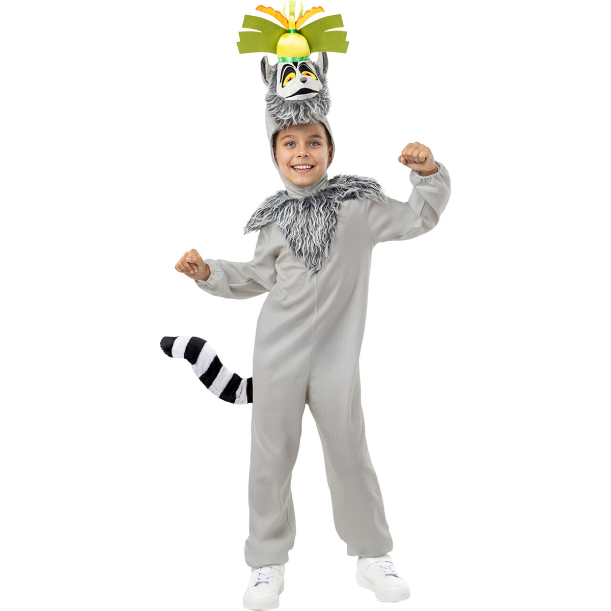 Op deze afbeelding zie je een Kostuums, van het merk Funidelia. Madagascar Ringstaartmaki King Julien Kind Kostuum