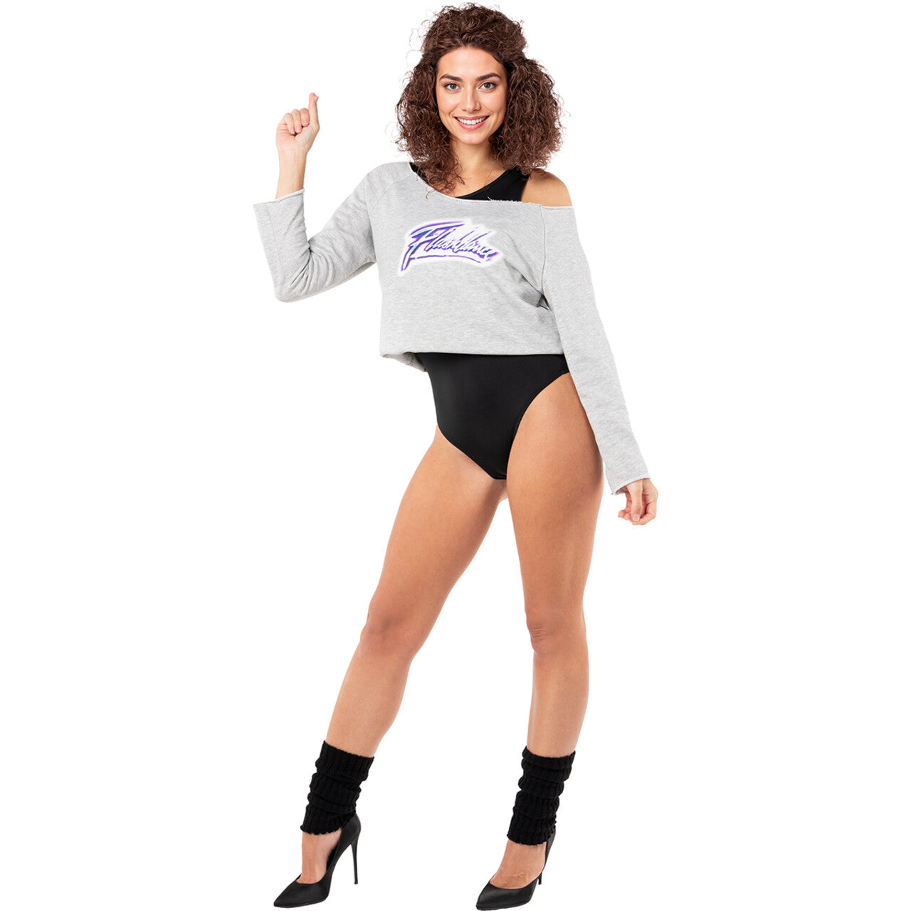 Op deze afbeelding zie je een Kostuums, van het merk Funidelia. Flashdance Aerobic Fitness Dance Vrouw Kostuum