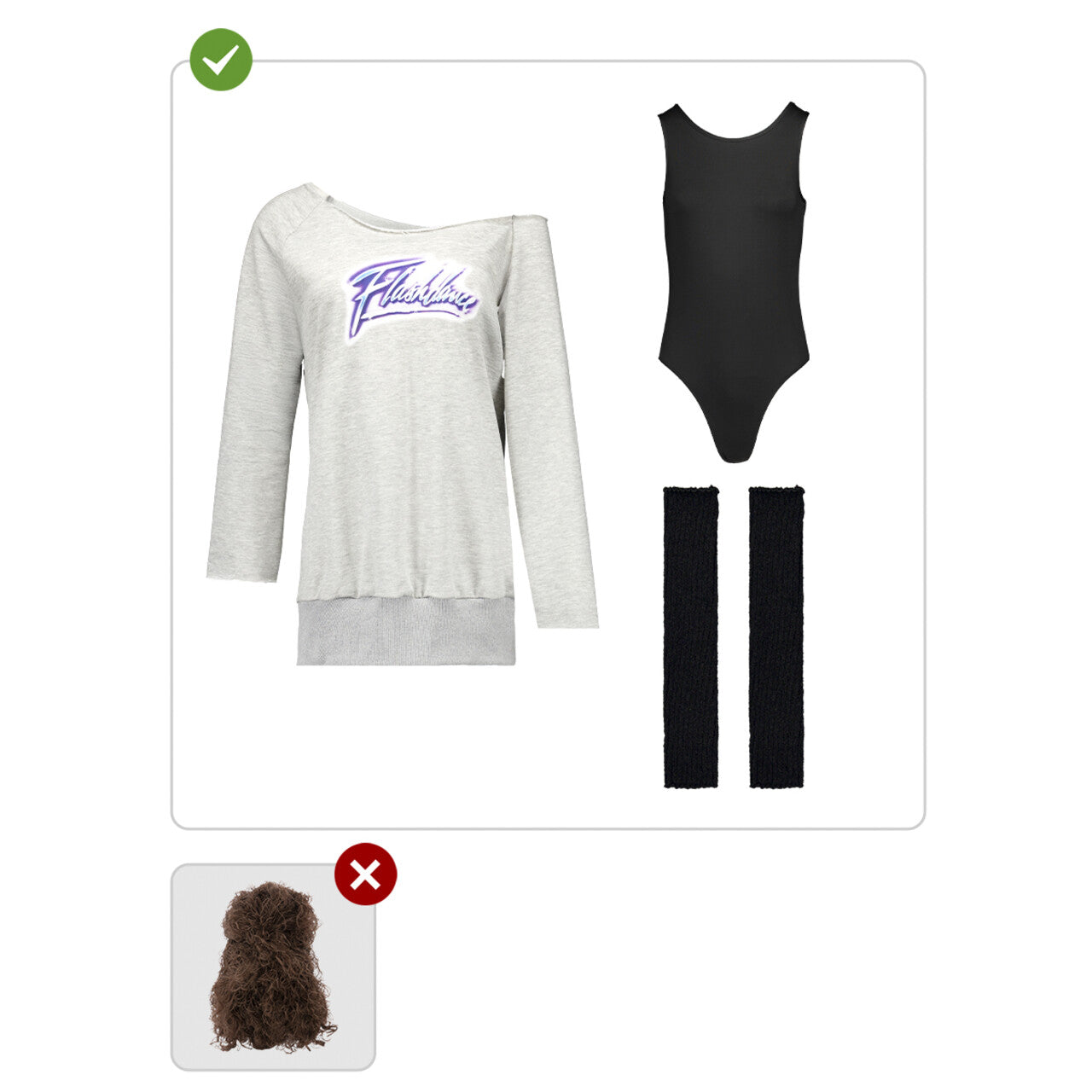 Op deze afbeelding zie je een Kostuums, van het merk Funidelia. Flashdance Aerobic Fitness Dance Vrouw Kostuum