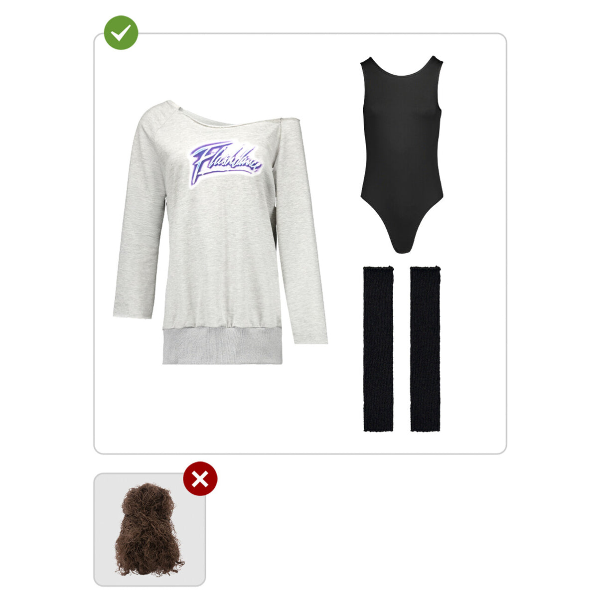 Op deze afbeelding zie je een Kostuums, van het merk Funidelia. Flashdance Aerobic Fitness Dance Vrouw Kostuum