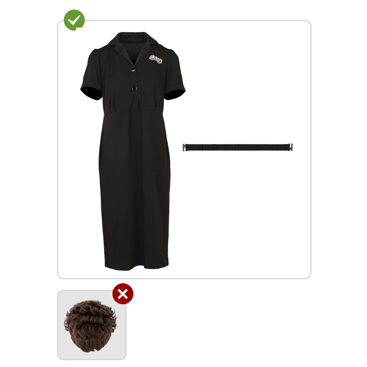 Op deze afbeelding zie je een Kostuums, van het merk Funidelia. Rizzo Grease Vrouw Kostuum
