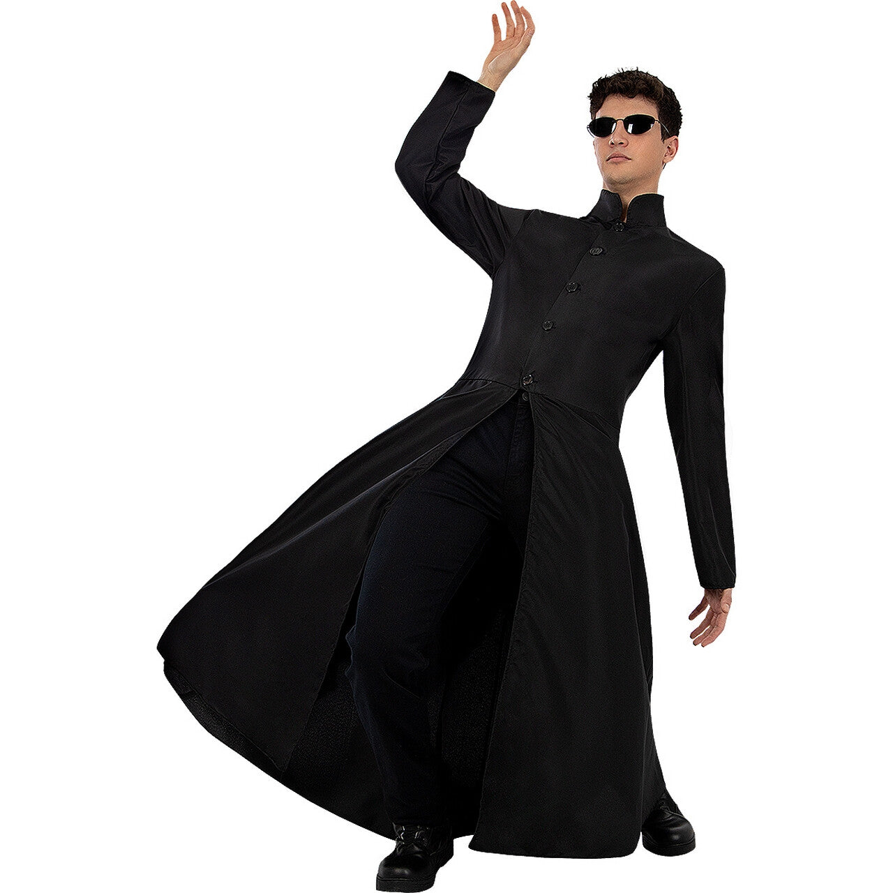 Op deze afbeelding zie je een Kostuums, van het merk Funidelia. Coole Neo Matrix Man Kostuum