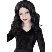 Op deze afbeelding zie je een Accessoires, van het merk Funidelia. Mevrouw Morticia Pruik Zwart Kind