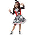 Harlequin Ruiten Joker Meisje Kostuum