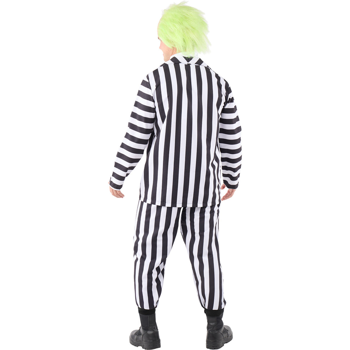 Op deze afbeelding zie je een Kostuums, van het merk Funidelia. Gestreepte Gek Beetlejuice Man Kostuum