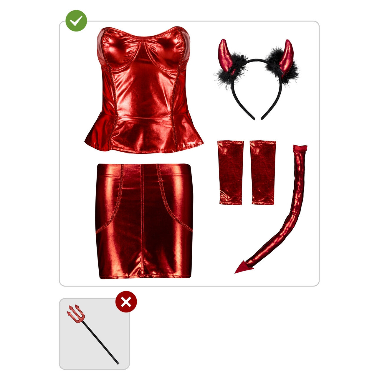 Op deze afbeelding zie je een Kostuums, van het merk Funidelia. Zeer Sexy She Devil Vrouw Kostuum