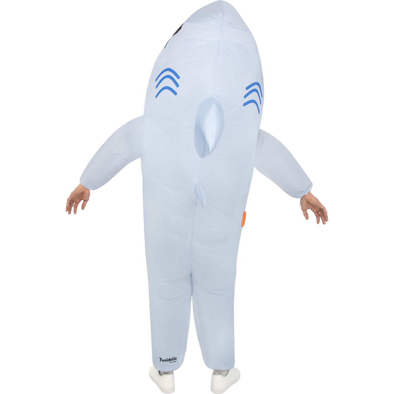 Op deze afbeelding zie je een Kostuums, van het merk Funidelia. Opblaasbaar Shark Attack Unisex Kostuum