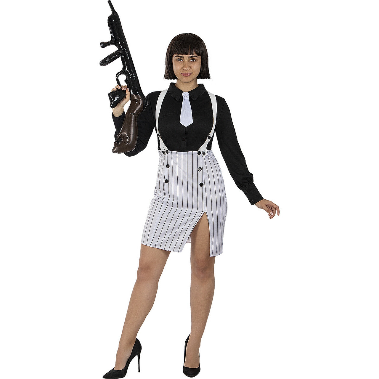 Op deze afbeelding zie je een Kostuums, van het merk Funidelia. Gangsterlady Miss Capone Vrouw Kostuum