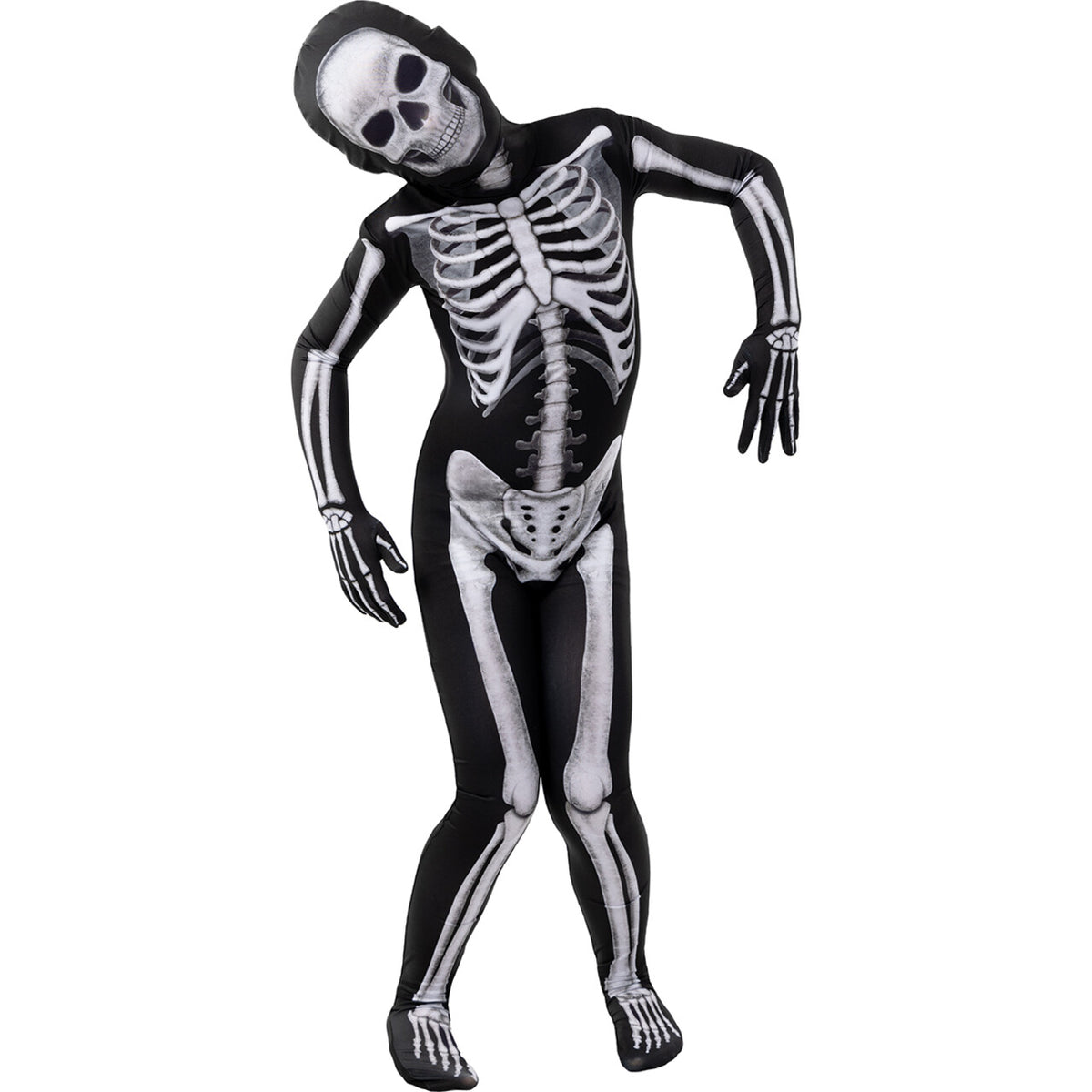 Op deze afbeelding zie je een Kostuums, van het merk Funidelia. Second Skin Mister Skeleton Kind Kostuum