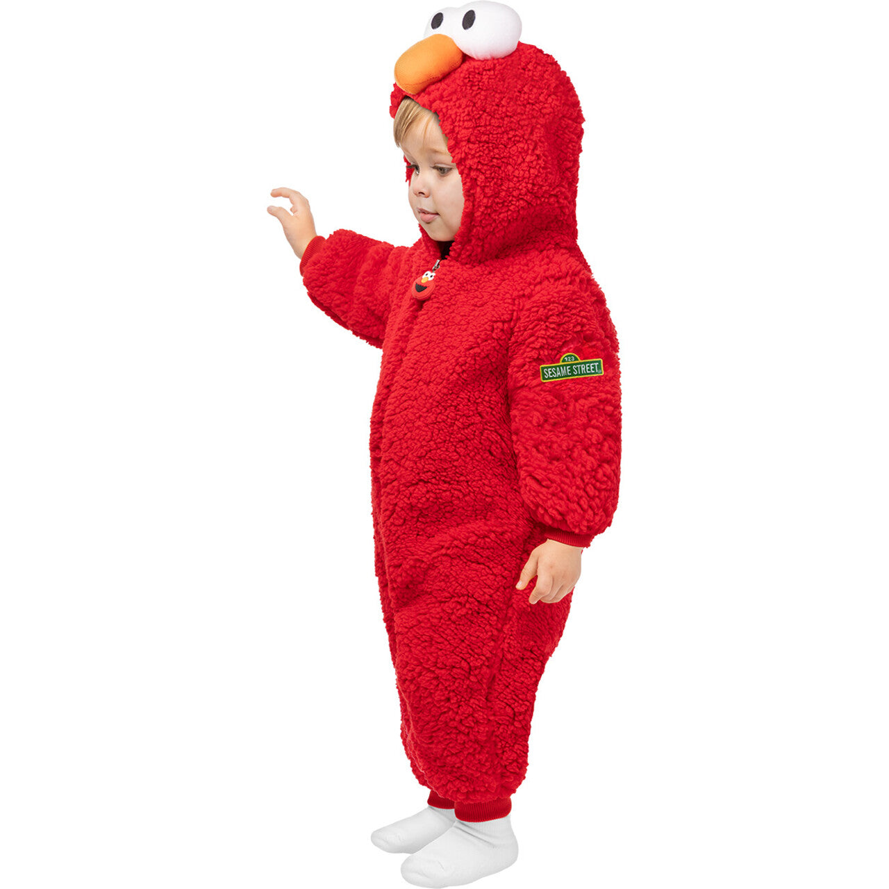 Op deze afbeelding zie je een Kostuums, van het merk Funidelia. Rode Elmo Sesamstraat Kind Kostuum