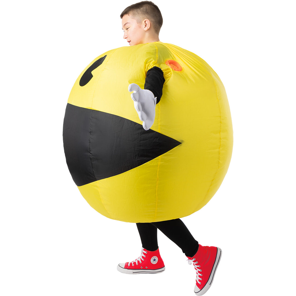 Op deze afbeelding zie je een Kostuums, van het merk Funidelia. Opblaasbare Hungry Pacman Kind Kostuum