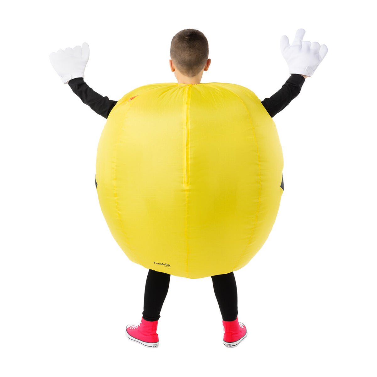 Op deze afbeelding zie je een Kostuums, van het merk Funidelia. Opblaasbare Hungry Pacman Kind Kostuum